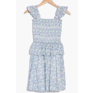 En Saison Blue Floral Ruffle Mini Dress